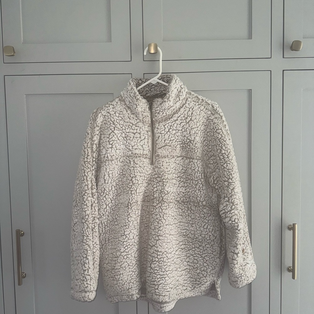 Altar'd State Cream and Brown Sherpa Pullover